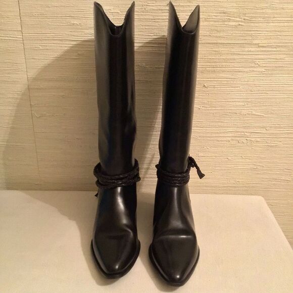 Vintage Scruples Black leather rope riding boots. - Picture 3 of 8